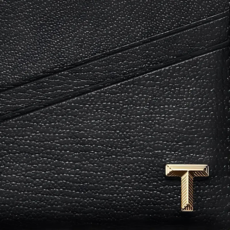 TIFFANY & CO. T Series Goatskin Card Holder Women's Black-4