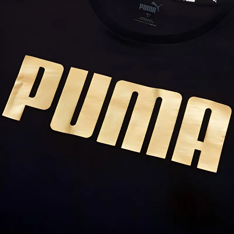PUMA T Shirts Women's Black Gold-2