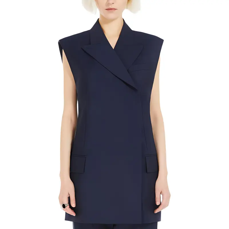 SportMa Ilex Collection Sleeveless Tailored Blazer Business Suit Women's Ultramarine-2
