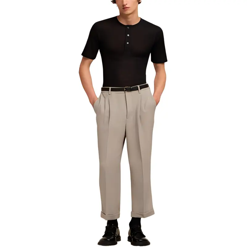 AMIPARIS Paris Pleat Detailed Tapered Trousers-1