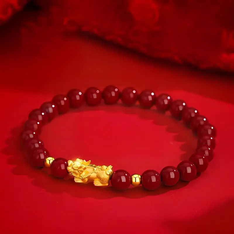 YUFENGXI Reconstructed Cinnabar Bracelets Women's-3