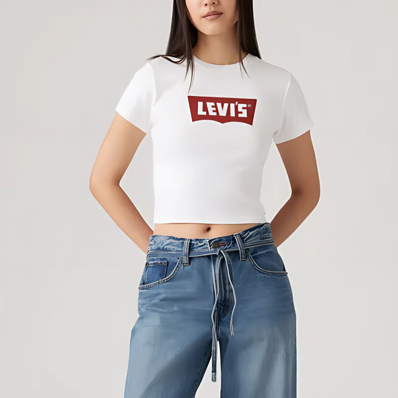 Levis T Shirts Women's White-2