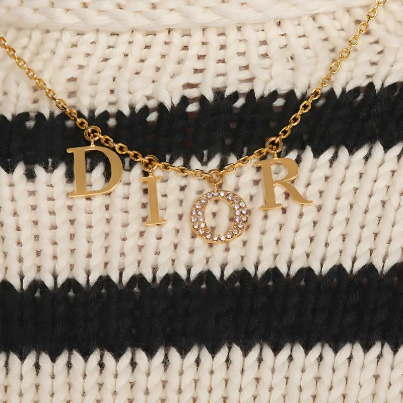 DIOR Gold Plated Metal Necklaces Women's-3