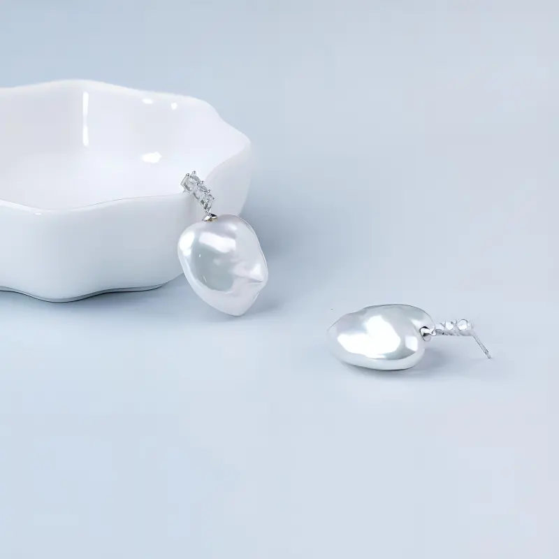 ANGEPERLE Freshwater Pearl Hoop Earrings Women's-2