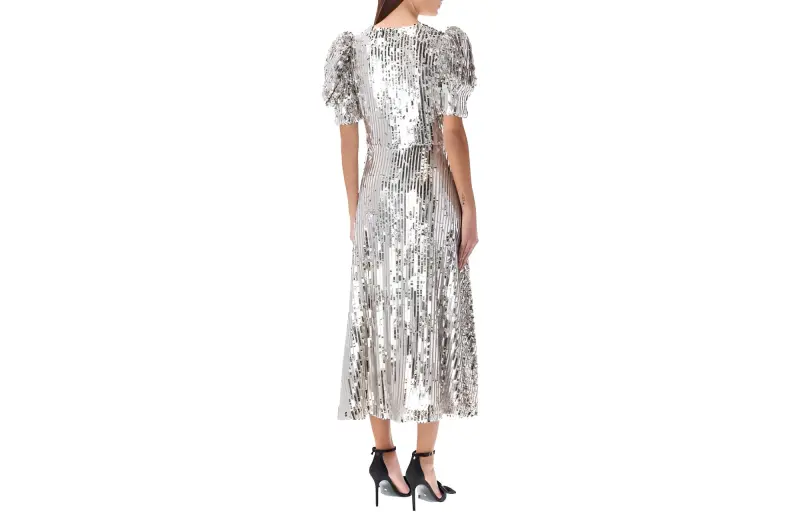 Rotate Short-Sleeved Dresses Women's Silver-1