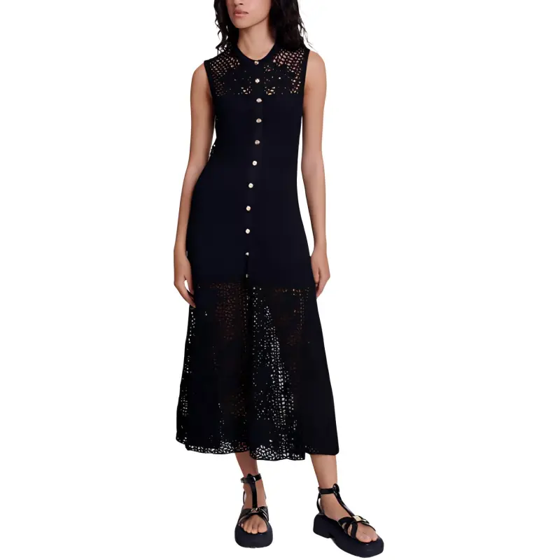 Maje Crochet knit Maxi Dress-1