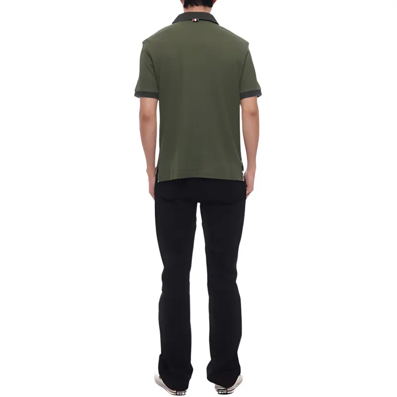 THOM BROWNE Open stitch Cotton Polo Shirt-3