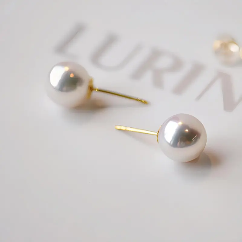 ZHOUBAIFU Pearl Stud Earrings Unisex-2