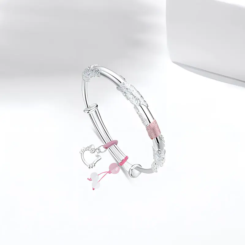 Bailijin S999 Fine Silver Sterling Silver Bracelets Unisex-3