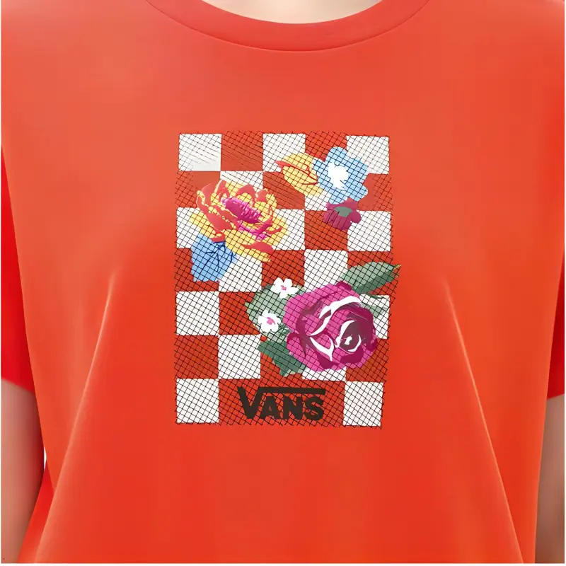 Vans Drop Shoulder Sleeve T Shirt Women's Red-5