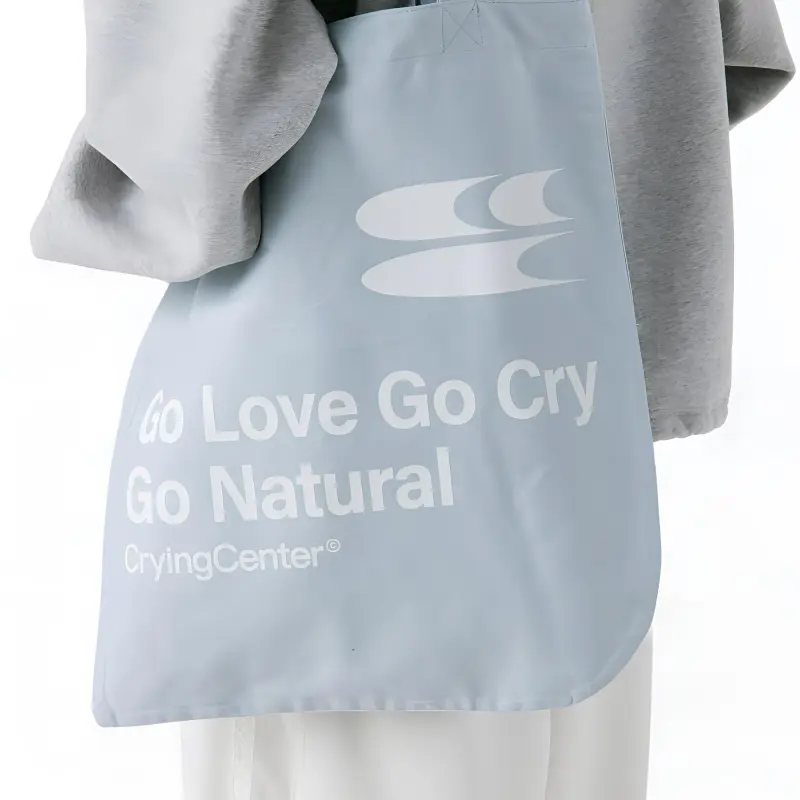 Crying Center Fabric Shoulder Bag Regular Unisex Multicolor-17