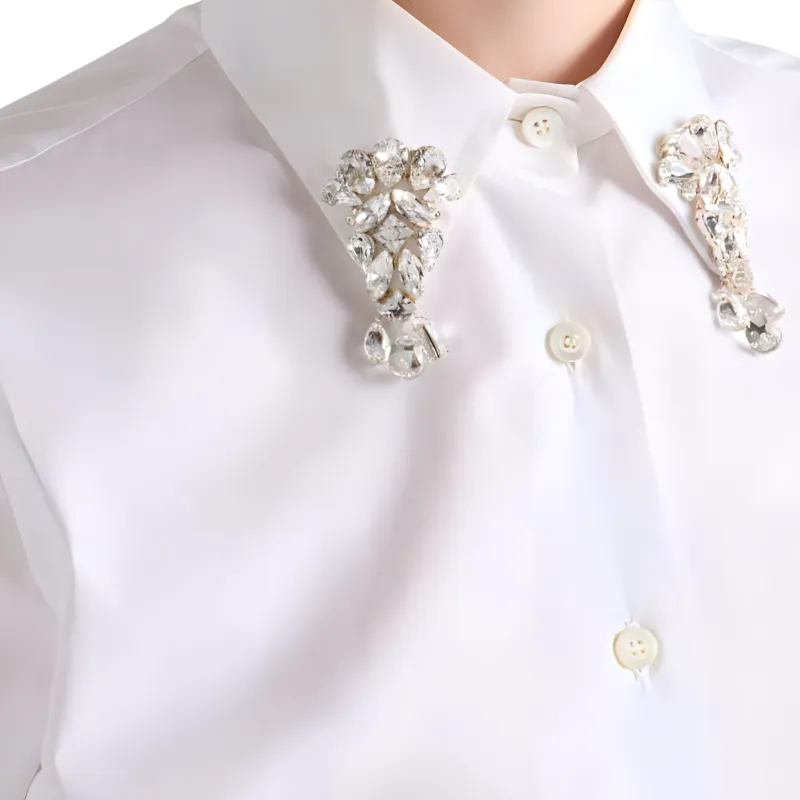 PRADA Embellished Button-Up Shirt-4