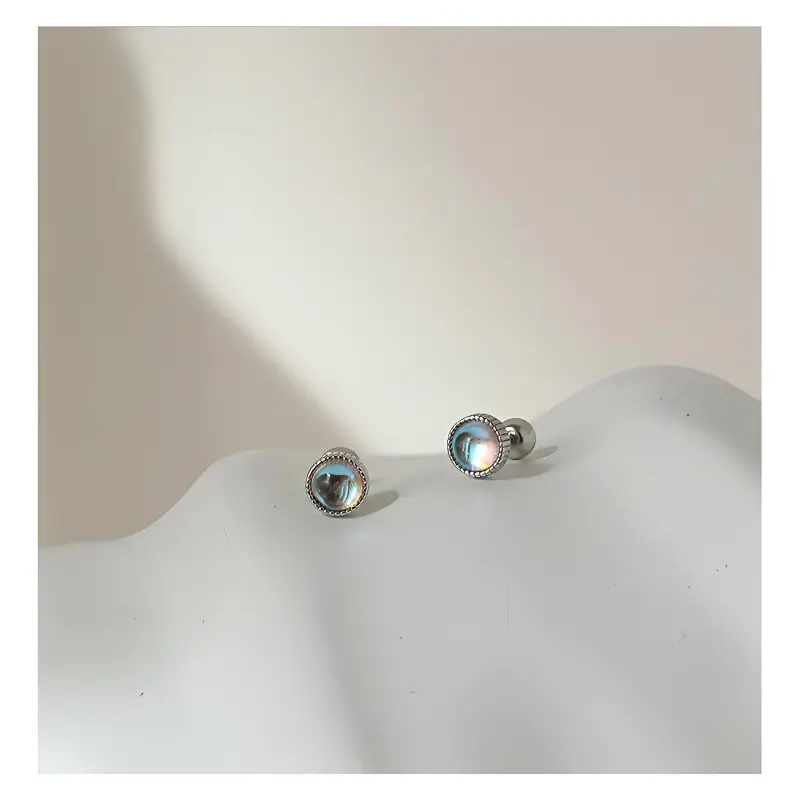 GUDUD Titanium Steel Stud Earrings Men's-2