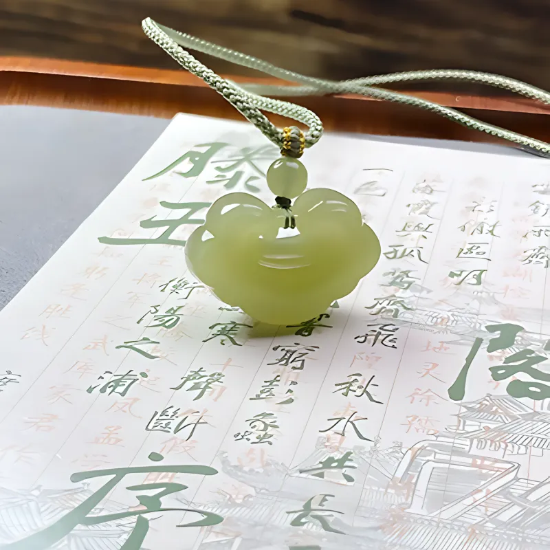 Zheng Tai Fook African Emerald Jade Necklaces Women's-2