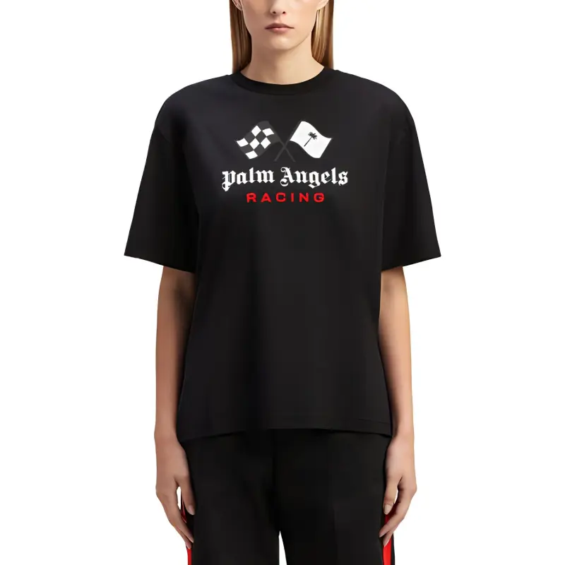 PALM ANGELS x MoneyGram Haas F1 Team FW23 T Shirt Unisex Black-1