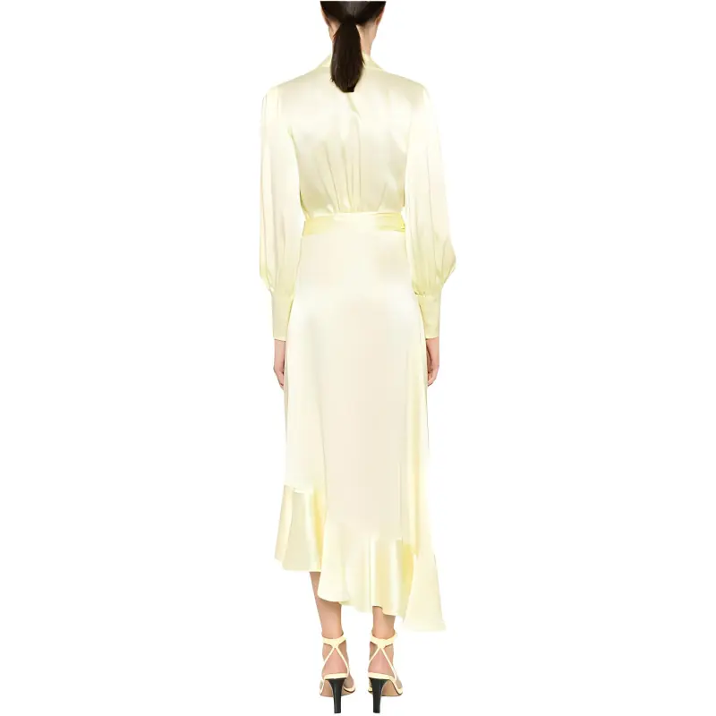 Zimmermann V Neck Asymmetric Hem Midi Dress-3