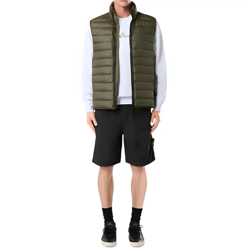 STONE ISLAND Compass Patch High Neck Padded Gilet-3