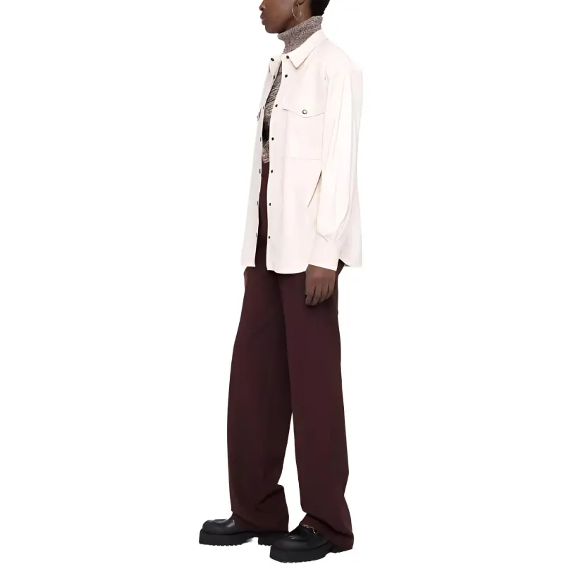 ISABEL MARANT ETOILE Berny Button Up Leather Shirt-1