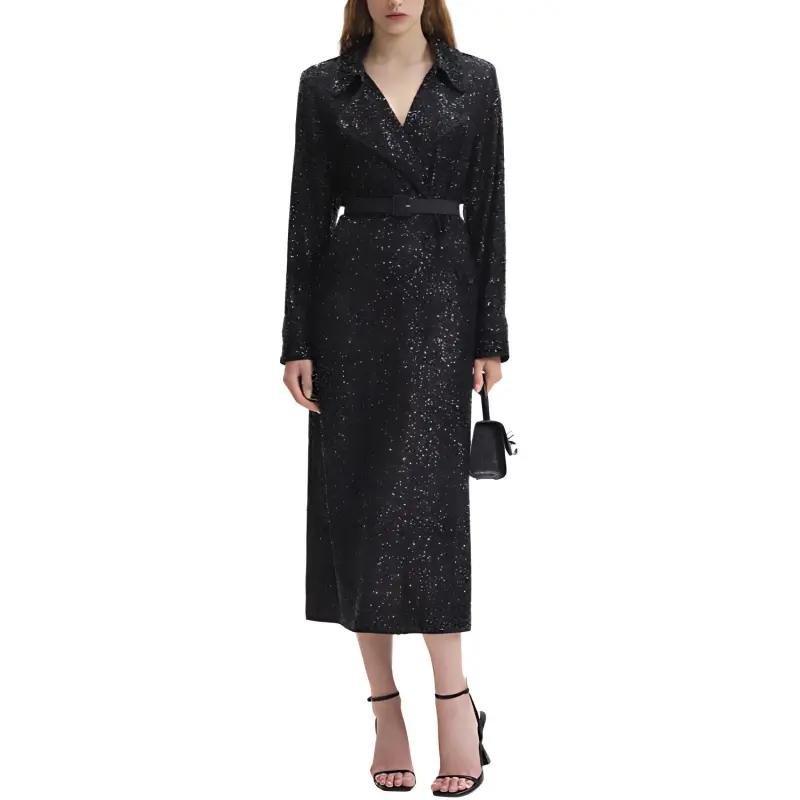 Self portrait Coat Women's Classic Black-2