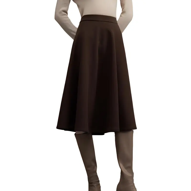 FINITY AW23 Casual Long Skirts Women's Coffee-2