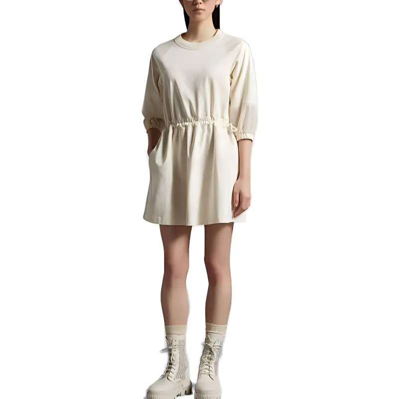 Moncler Short-Sleeved Dresses Women's Ecru-1