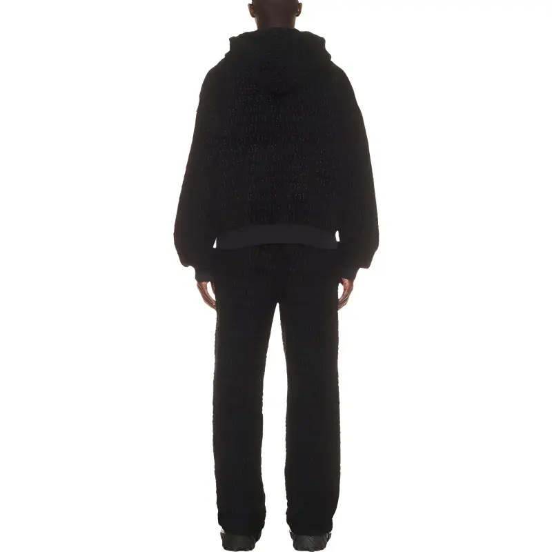 OFF WHITE All Over Patterned Drawstring Hoodie-1