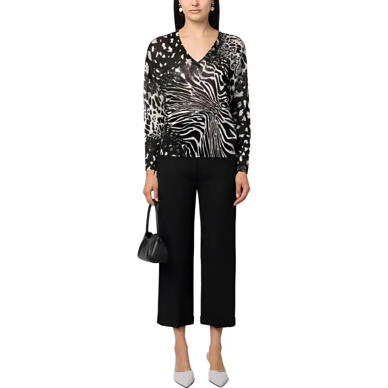 LIU·JO Animal print V neck Jumper-1