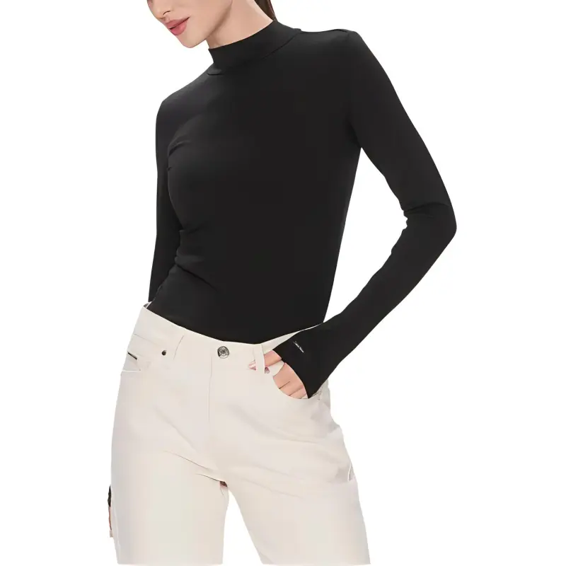 Calvin Klein Fine ribbed Mock neck Top-3