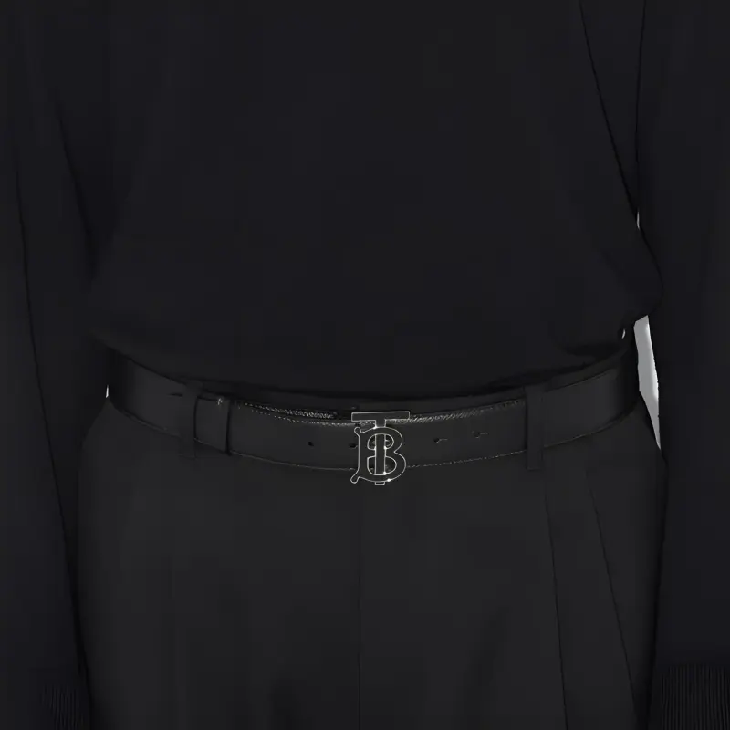 Burberry Leather Belts Men Black-2