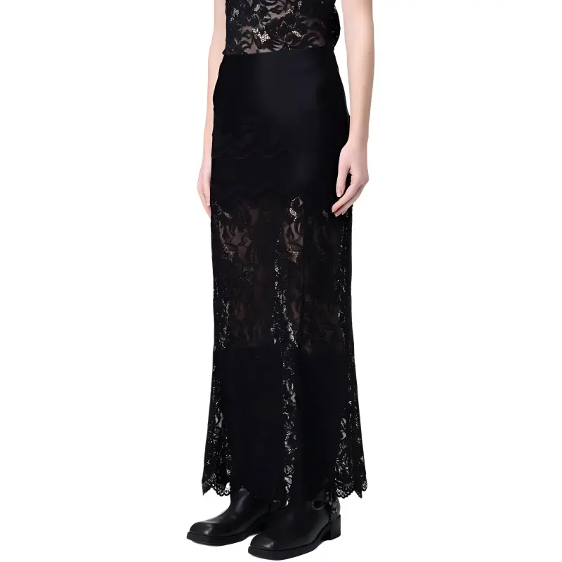 Paco Rabanne Lace Detailed Maxi Skirt-1