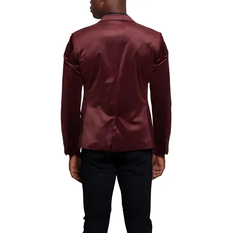GUESS Fulham Velvet Blazer Business Suits Coats Men's Deep Red-2