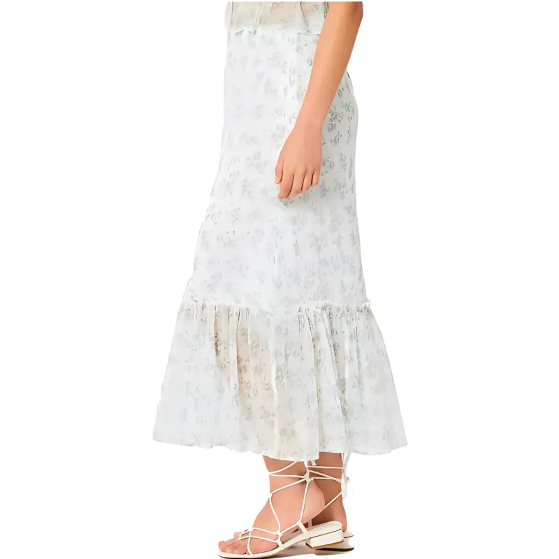 Hollister Casual Long Skirts Women's White-1