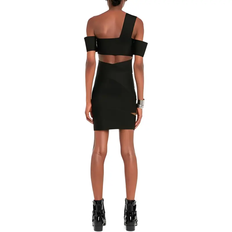 Alexander McQueen Cut Out One Shoulder Mini Dress-1