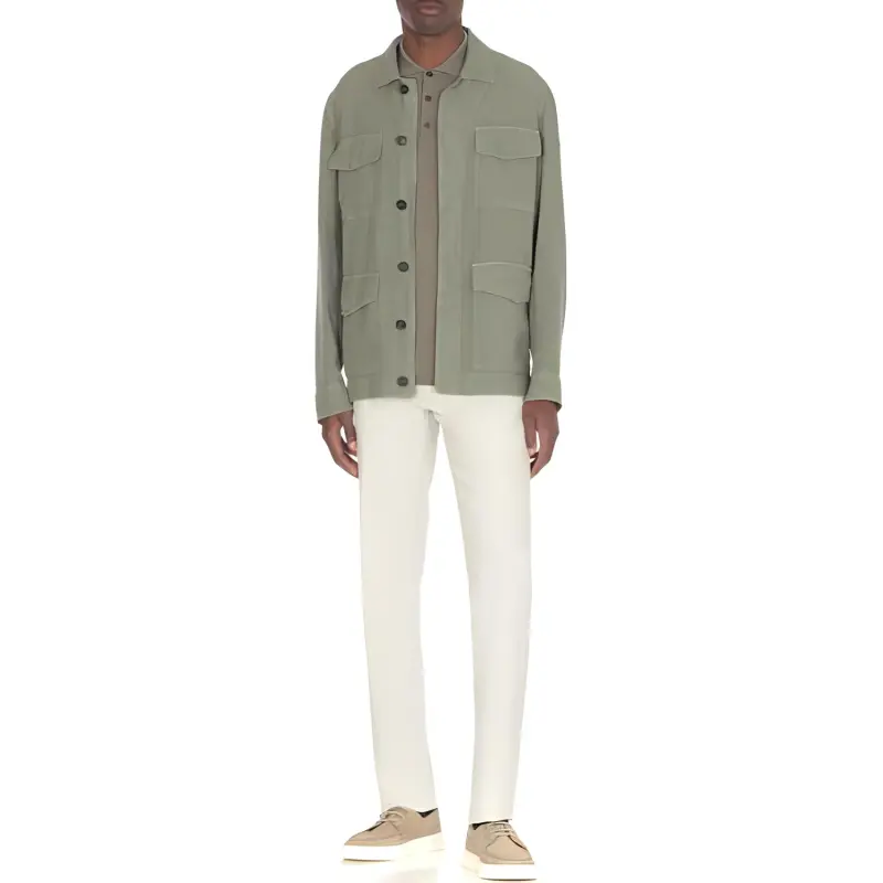 PESERICO Four Pockets Straight Hem Shirt-1
