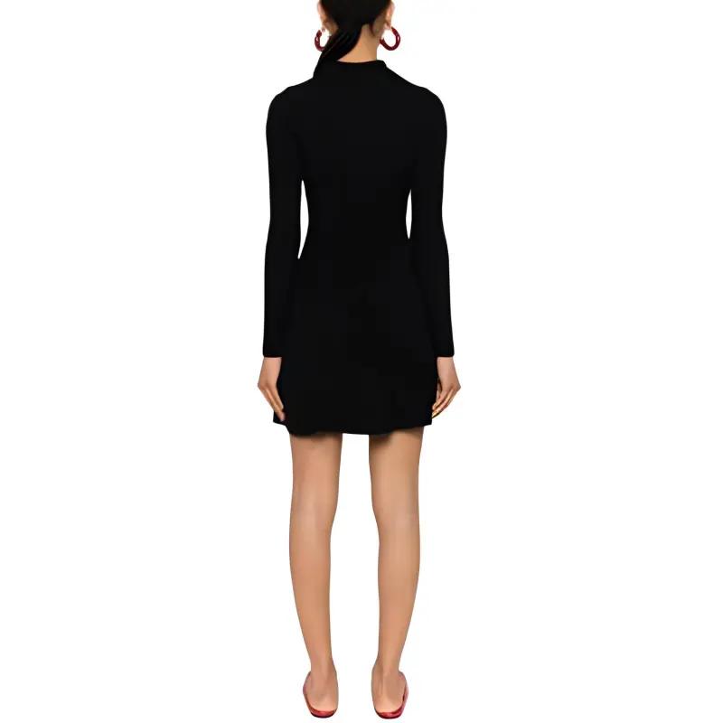GANNI Embroidered logo Ribbed Mini Dress-2