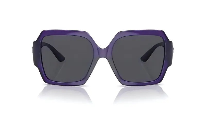 VERSACE Plate Frame Irregular Shape Sunglasses Women's Purple-1