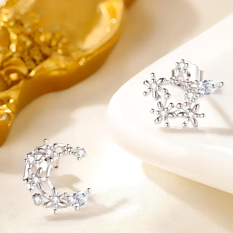 UX S925 Silver Stud Earrings Women's-4