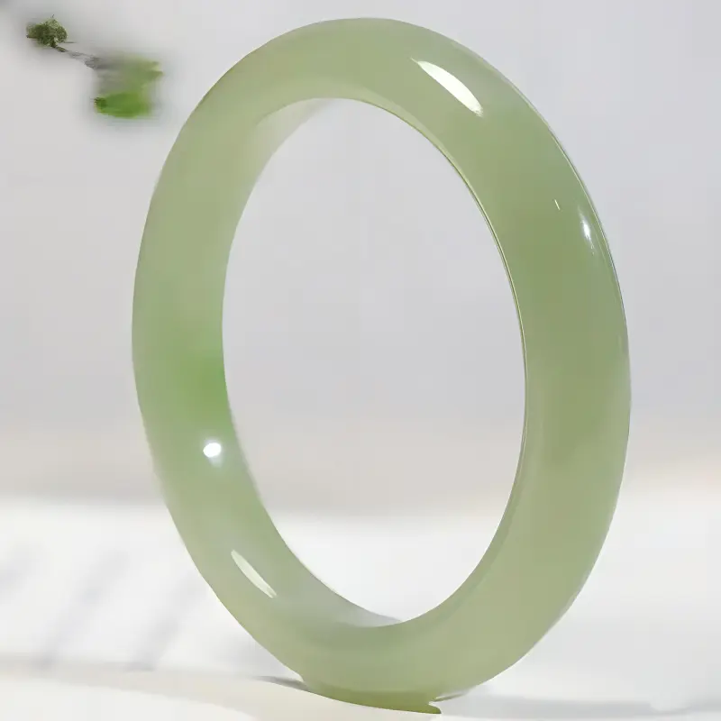 JIYAO Hetian Jade Bangles Green Jade Women's-2