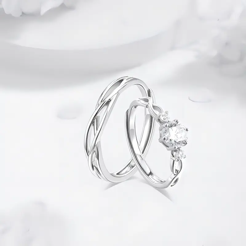 LUCA Sterling Silver Rings Unisex Silver White #Sweet Love Confession Box-4