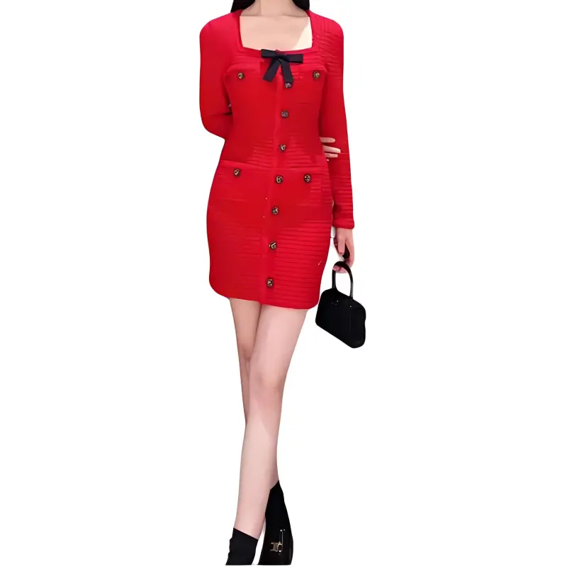 Self portrait Bow detailed Knit Dress-4