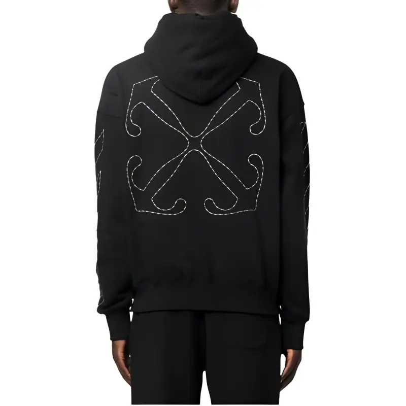 OFF-WHITE Arrows-embroidered Cotton Hoodie-3