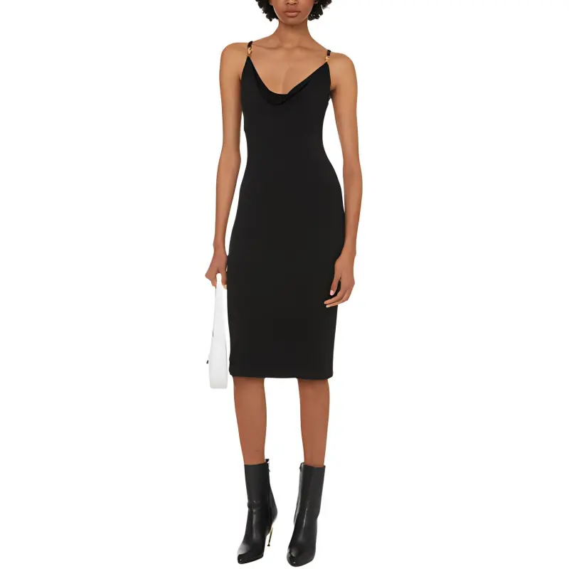 VERSACE Sleeveless Cowl Neck Midi Dress-1