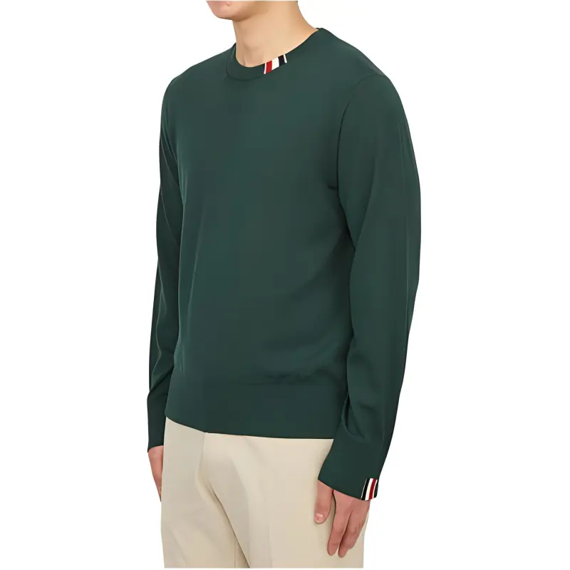THOM BROWNE Rwb Stripe Detailed Crewneck Jumper-3
