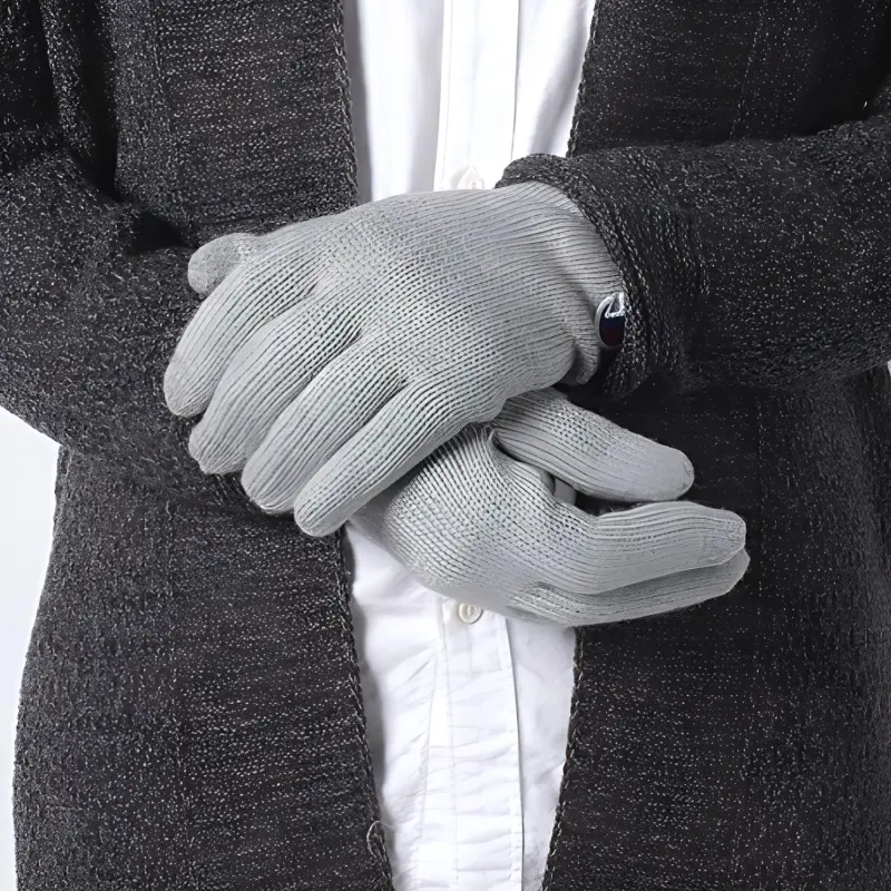 Champion Knit Gloves Unisex Light Gray-2