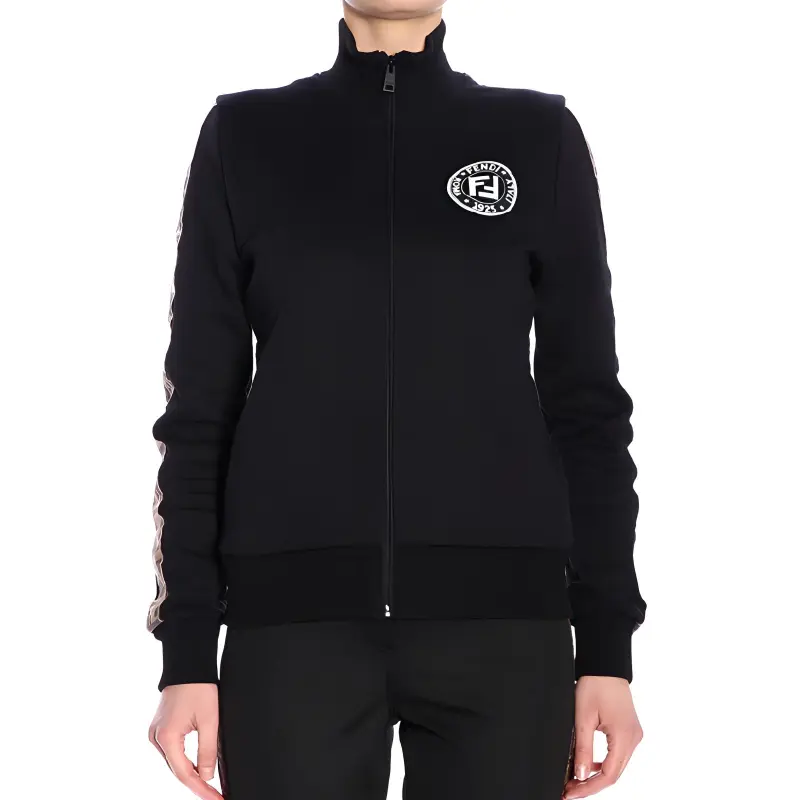FENDI Logo Track Jacket 'Black/Tobacco'-3