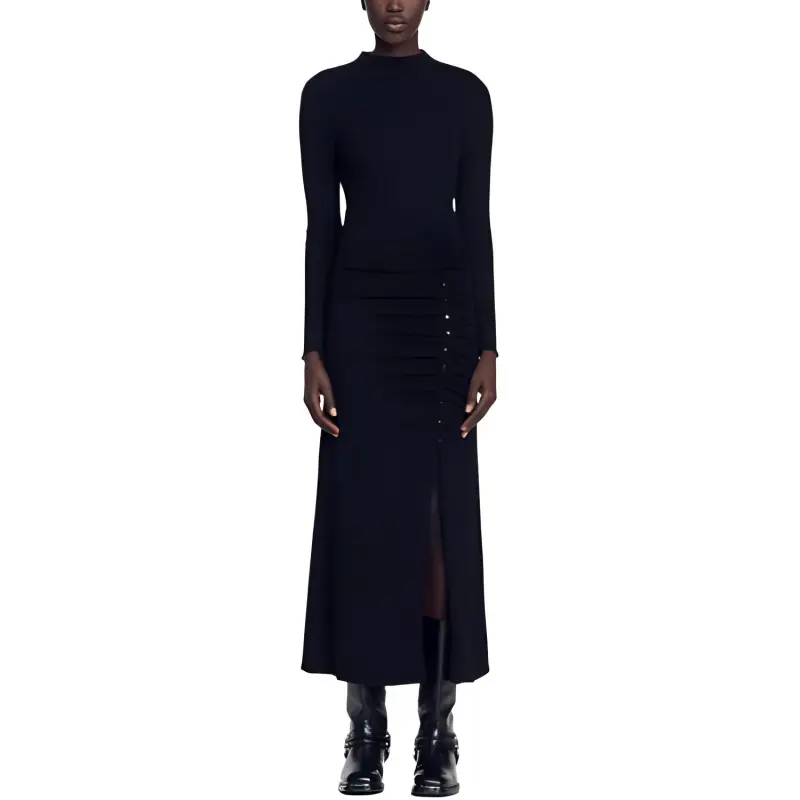 Sandro Long Sleeved Dresses Women's Black-1