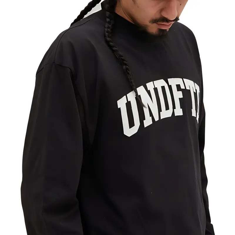UNDEFEATED SS23 Crew Neck Long Sleeved T Shirt Unisex Black-2