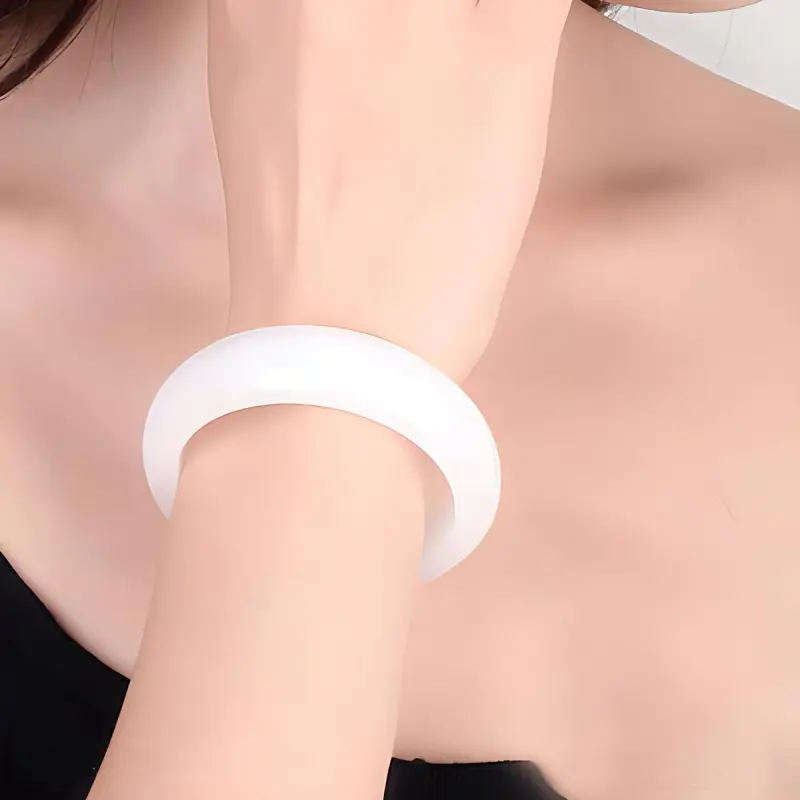 DAN DREAM Colored Glaze Jade Bangle Bracelet Women's-1