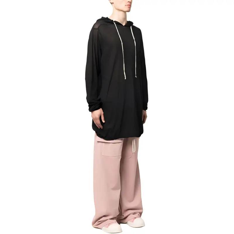 RICK OWENS Longline Organic Cotton Hoodie-3