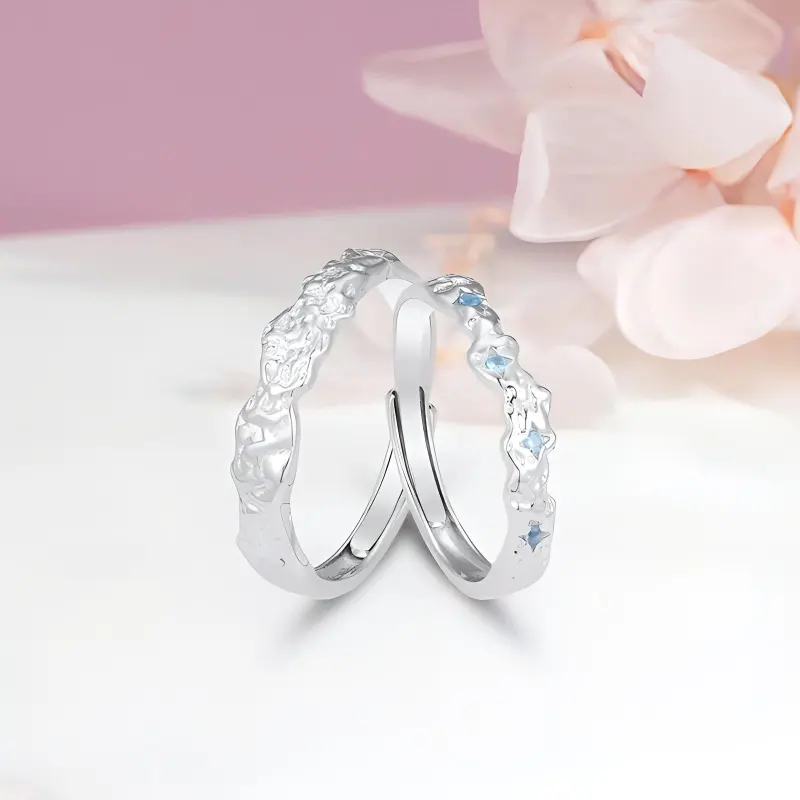 CARLHEIM S999 Fine Silver Couple Rings Unisex-2